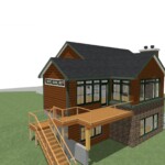 Perspectives Home Designs Exterior Walk Through two story Brown siding with chimney